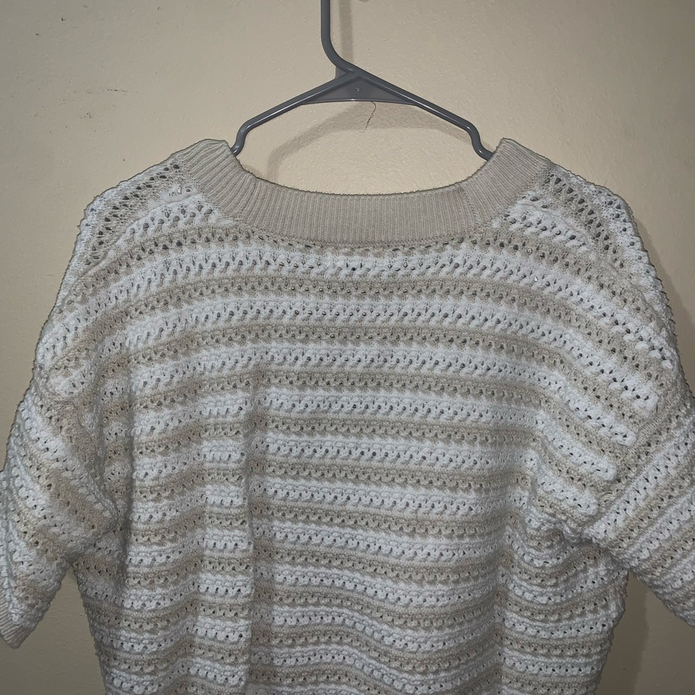 Universal Thread Cream Button-Front Knit Top | Si… - image 2